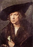 Albrecht Durer Portrait of a Man with Baret and Scroll Sweden oil painting artist